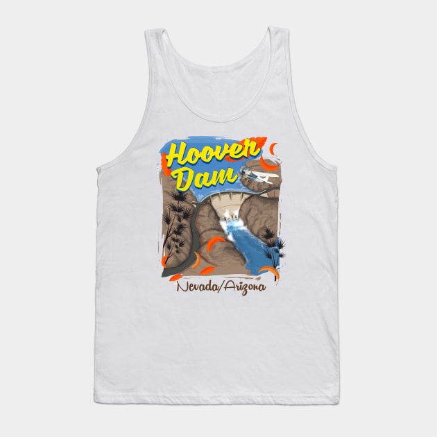 Hoover Dam Nevada Arizona Travel poster Tank Top by nickemporium1